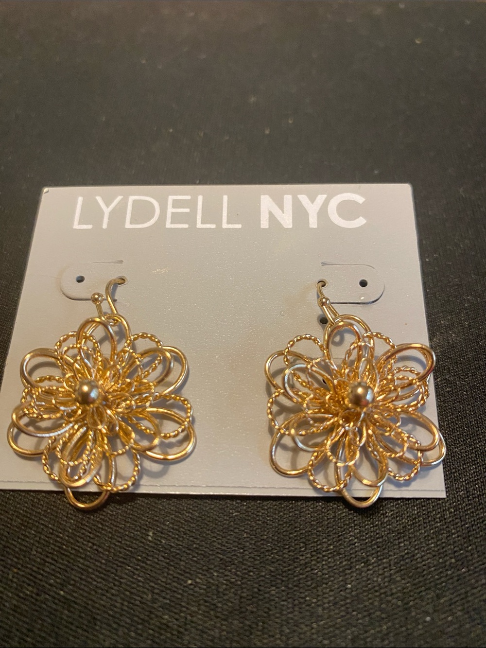 LYDELL NYC Gold Floral Filigree Drop Earrings